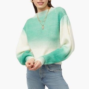 JustFab Degrade Sweater | Designer | Green White Ombre | Women’s Cozy Sweater